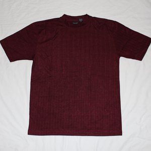 After Dark by Falcon Bay Sweater Size L Burgundy Crew Neck Short Sleeves Light